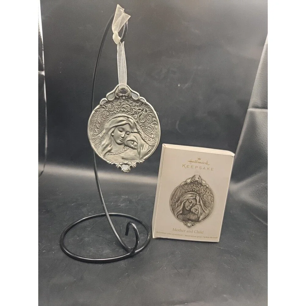 Hallmark Keepsake Pewter Christmas Ornament Mother And Child By Joanne Eschrich